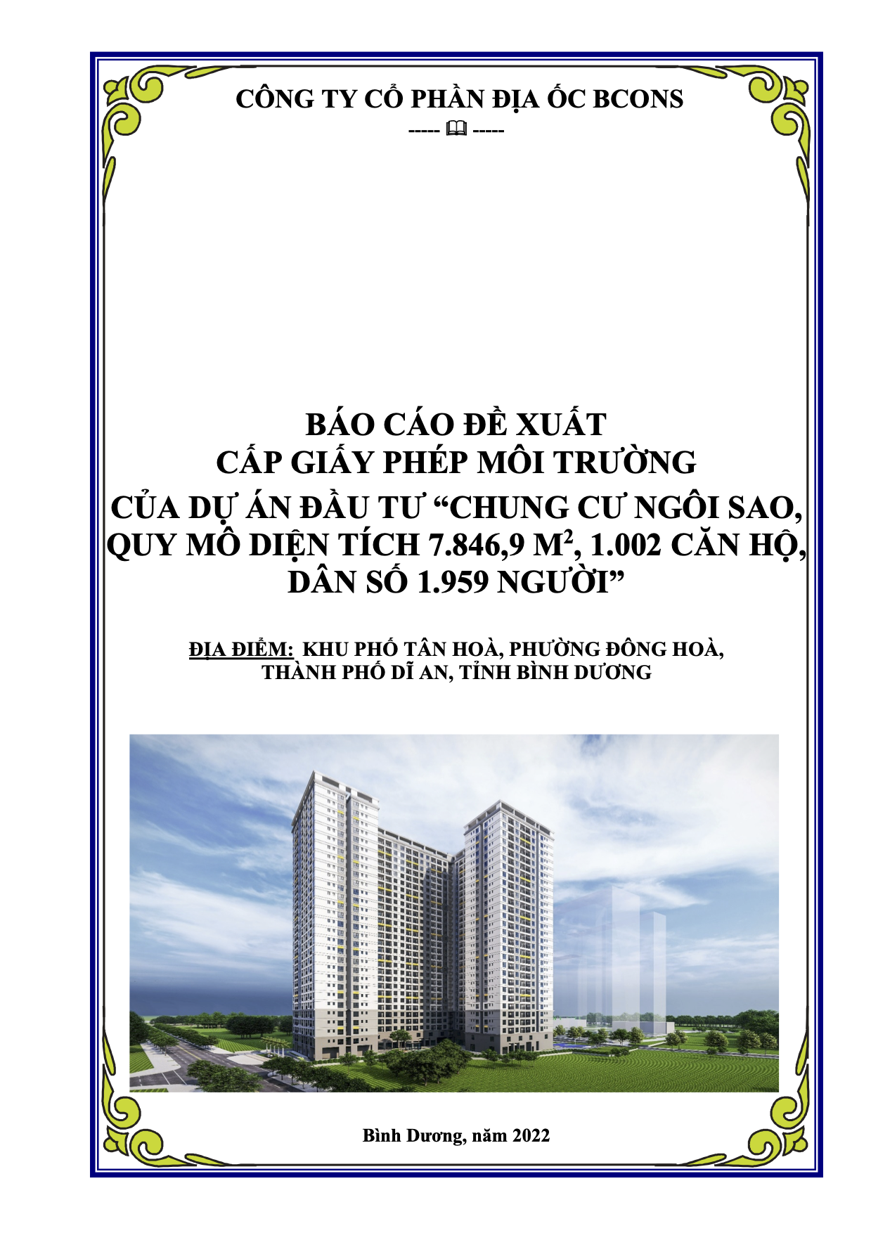 GPMT - NGOI SAO APARTMENT INVESTMENT PROJECT, AREA 7,846.9 SQM, 1,002 APARTMENTS, POPULATION 1,959 PEOPLE