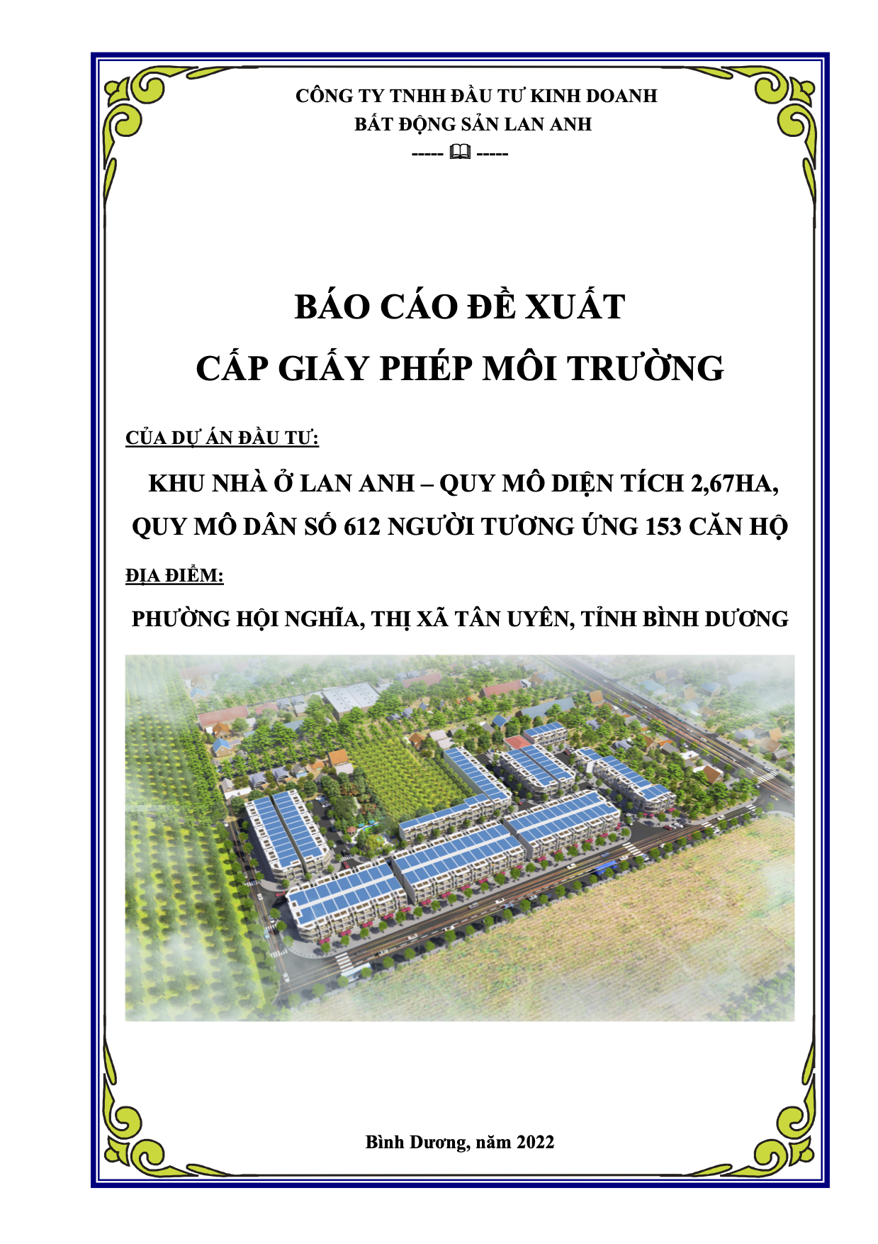GPMT - LAN ANH RESIDENCE INVESTMENT PROJECT, AREA 2.67 HA, POPULATION 612 PEOPLE, 153 APARTMENTS