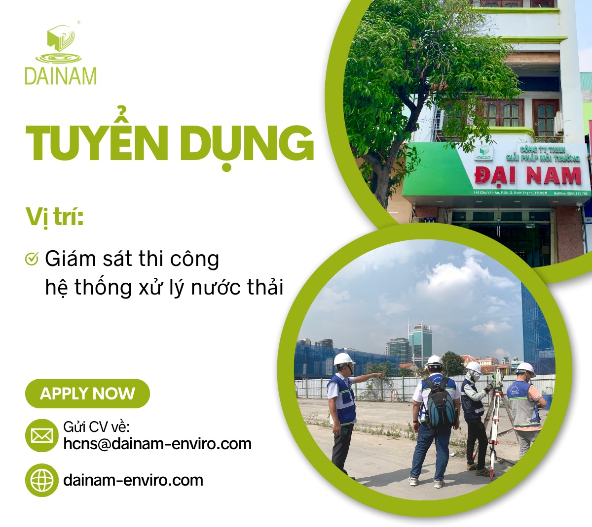 Tuyển Dụng Giám Sát Thi Công Hệ Thống Xử Lý Nước Thải