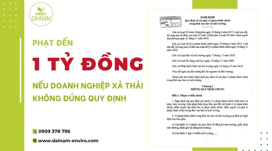 Phạt Đến 1 Tỷ Đồng: Nếu Doanh Nghiệp Xả Thải Không Đúng Quy Định