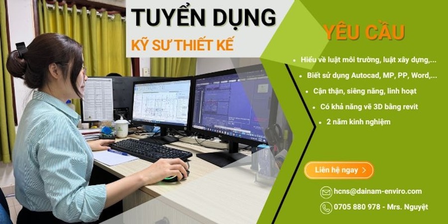 Tuyển Dụng Nhân Viên Thiết Kế Hệ Thống Xử Lý Nước Thải